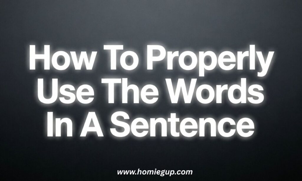 How To Properly Use The Words In A Sentence