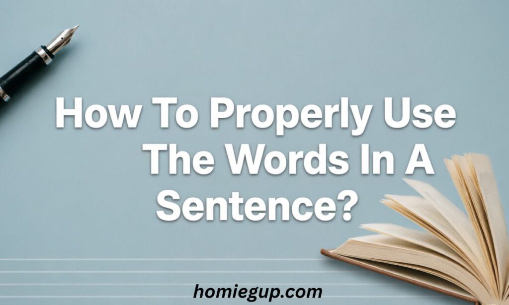 How To Properly Use The Words In A Sentence