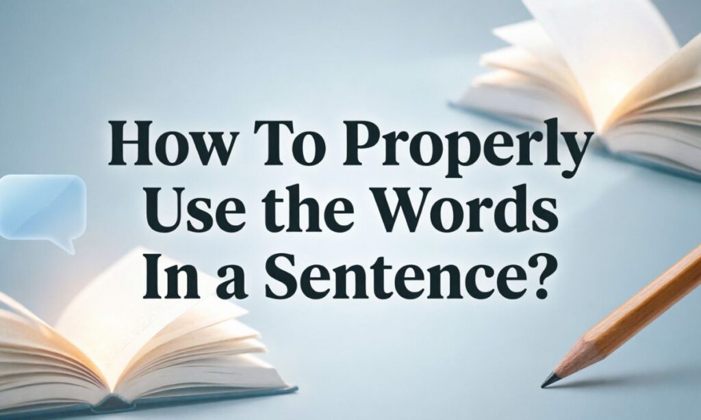 How To Properly Use the Words In a Sentence
