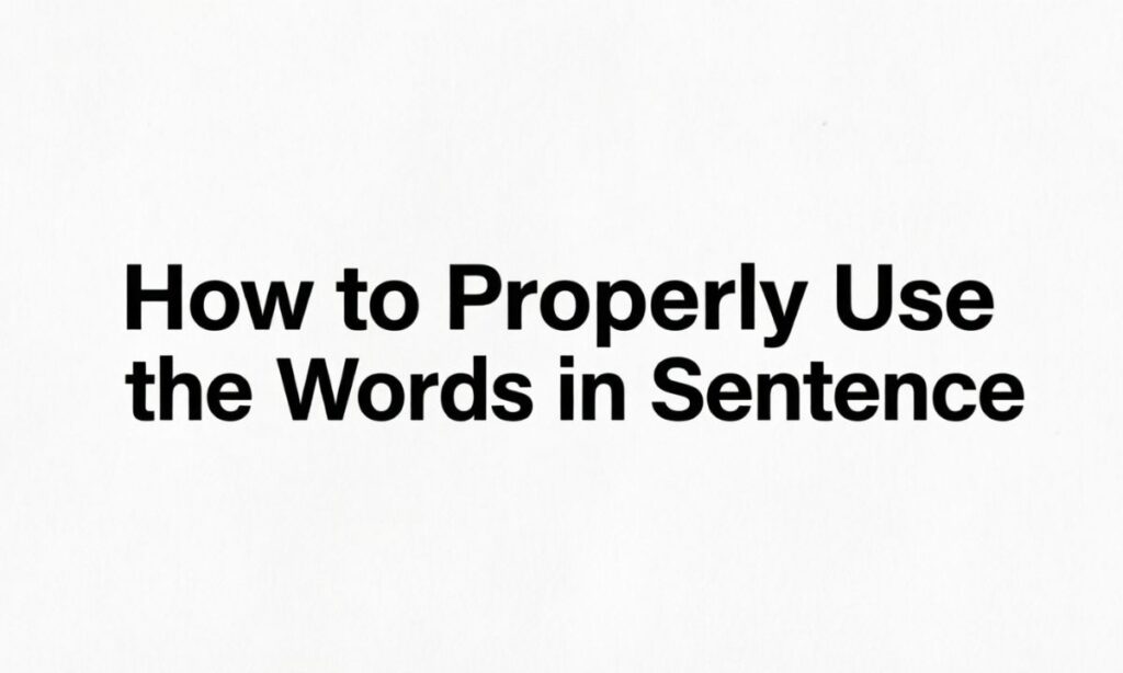 How to Properly Use the Words in a Sentence 