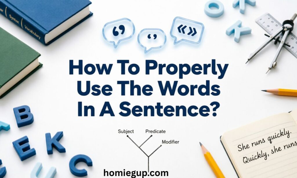 How To Properly Use The Words In A Sentence
