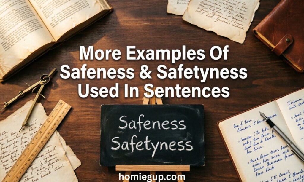 More Examples Of Safeness & Safetyness Used In Sentences
